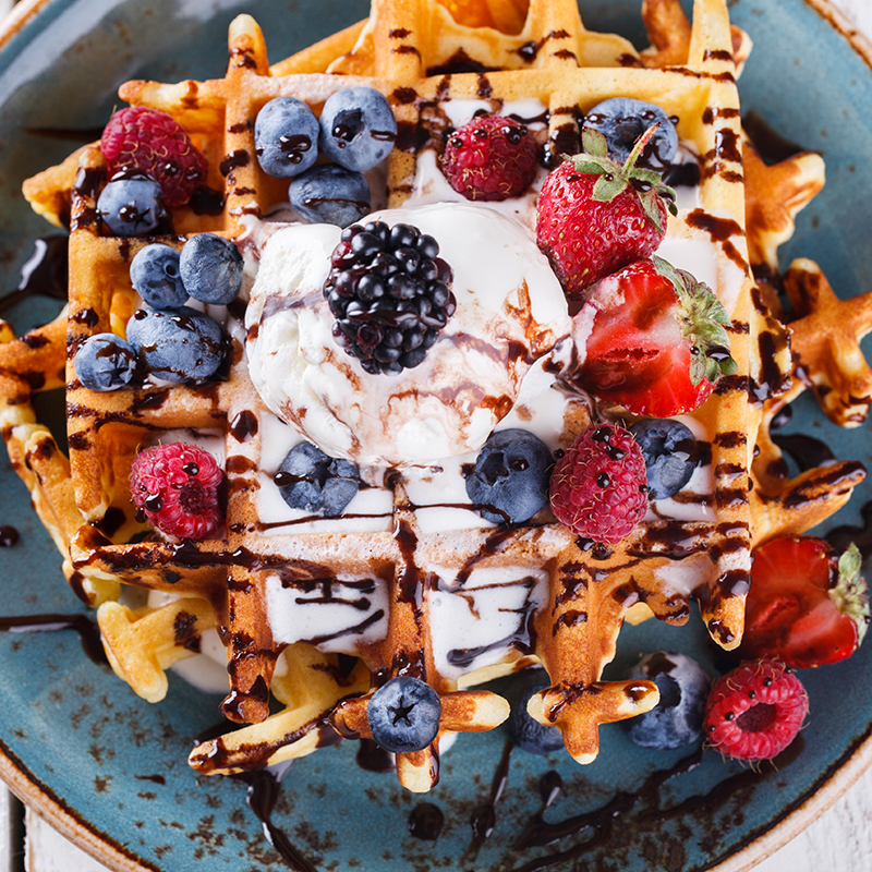 Macchina per waffle 2 in 1 rotante circolare, facile da pulire