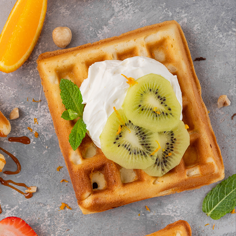 Macchina per waffle verticale che si ribalta